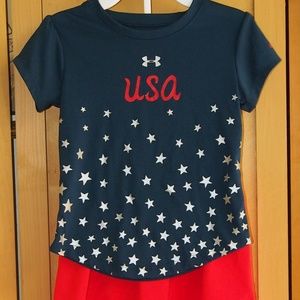 Under Armour girl 4th of July set size 3T
